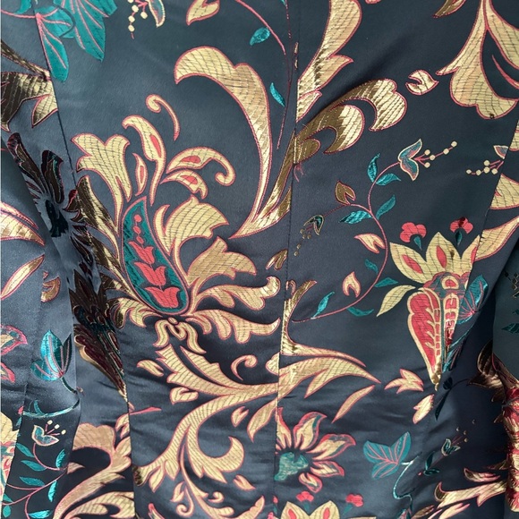 Soft Surroundings Floral Brocade Asian-Inspired Jacket Black Gold Red Size M - Picture 10 of 10